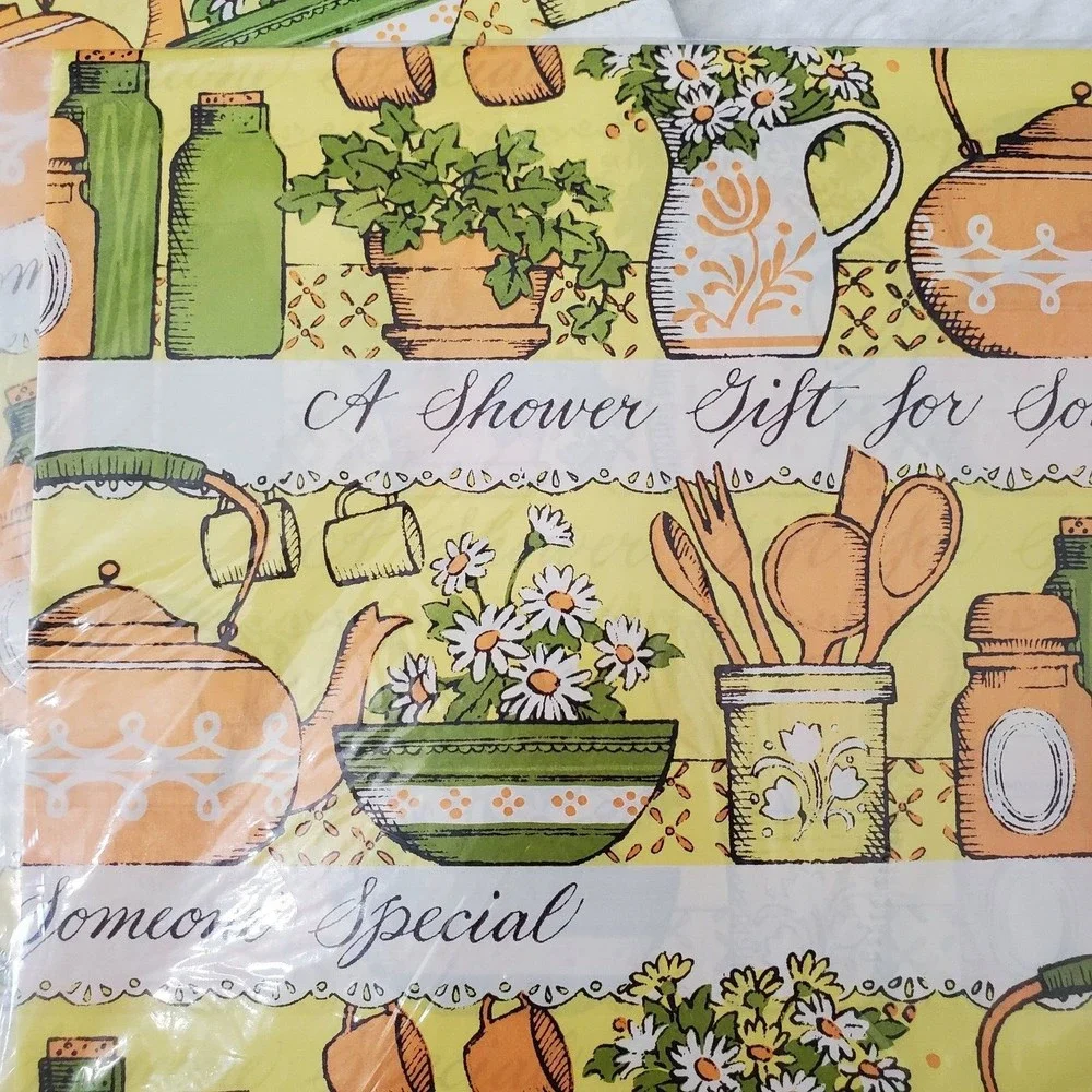 Vintage Gift Wrap Wrapping Paper American Greetings Bridal Baby Shower Lot Of 11